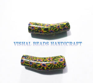 Cuentas de vidrio comerciales temáticas tribales y antiguas de 8mm y 4mm hechas a medida, patrones redondos multicolores para diseños de joyería - Product Image 2