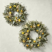 Couronne de lavande séchée MCflora en gros, anneau floral violet naturel, décoration rustique pour porte d'entrée, mur, mariage et maison
