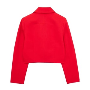 Chaquetas Bomber Varsity para Mujer TRAF, Abrigos Cortos, Blazer Corto, Chaqueta Aviador para Mujer, Abrigos de Manga Larga Rojos para Otoño 2024 - Product Image 2