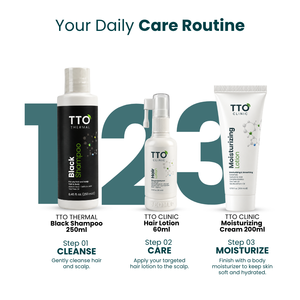 Shampooing Capillaire Noir Thermique TTO 250ml Liquide Formule 2-en-1 Huile d'Arbre à Thé Bio Anti-Pelliculaire Contrôle du Sébum Lissant à l'Acide Salicylique - Product Image 5