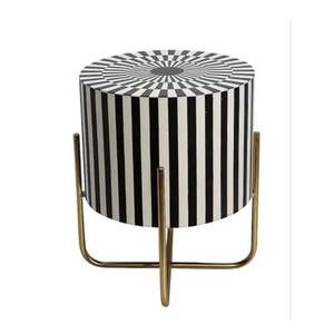 โต๊ะกาแฟสไตล์โบราณฝังกระดูก งานฝีมือฝังลายดอกไม้ เฟอร์นิเจอร์ห้องนั่งเล่น - Product Image 1