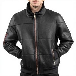 Chaqueta Bomber de Invierno para Hombre, de Cuero Genuino de Alta Calidad, Impermeable, con Cuello Alto, Logotipo Frontal, de Secado Rápido y Transpirable - Product Image 5