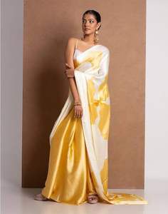 ผ้าส่าหรีผ้าไหมผ้าแพรพิมพ์ลายดิจิทัลผ้าซาตินพร้อมเสื้อ2025 - Product Image 3