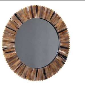 Buffalo Cow Horn Inlay <b>Mirror</b> Frame Decor Natural Horn Made <b>Mirror</b> Frame <b>Wall</b> Horn Made Frame Customize All Size Hand Made - Product Image 3