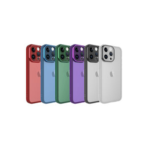 Coque en silicone transparente vert foncé pour iPhone 14 Pro Max avec protection d'appareil photo, design électroplaqué et givré - Product Image 2