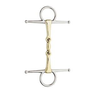 Boquilla de cobre con doble articulación para mejilla completa de 145mm | Tachuela de equitación de entrenamiento ecuestre de acero inoxidable - Product Image 2