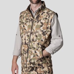 Gilet de chasse Upland orange vif et beige, camouflage et matériau imperméable, gilets personnalisés pour hommes, logo personnalisé - Product Image 4