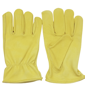 Gants de conduite jaune à gros grain de vache Gants de travail en cuir Caractéristique ignifuge Gants de conducteur en cuir de vachette fendu Beaucoup d'autres - Product Image 5