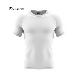 Camiseta interior de algodón ligera ajustada para hombre, secado rápido, transpirable, ecológica, absorbe la humedad, estampado de tela de cuello personalizable - Product Image 5