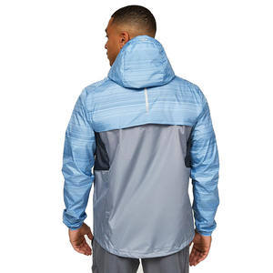 Chaqueta cortavientos de lona de calidad superior para hombre, mangas completas con capucha y bolsillos delanteros, diseño de cremallera de bloque de color en oferta - Product Image 3