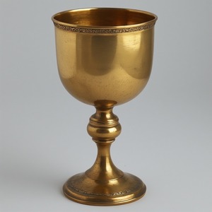 Calice d'église en laiton fabriqué à la main dans une finition à patine rustique Détails artisanaux conçus pour un service de vin sacré intemporel - Product Image 3