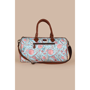 Bolsa de Lona de Algodón Rosa con Estampado a Mano para Viajes y Gimnasio - Product Image 3