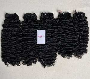 Extensions de cheveux vierges humains bouclés bruts vietnamiens 100% alignés sur les cuticules, super double trame, couleur noire naturelle, durée de vie de 3 ans - Product Image 1