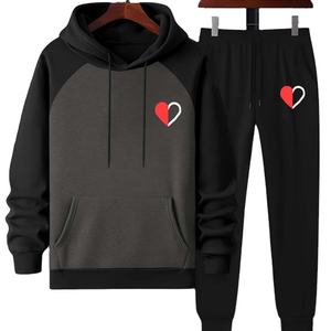 Ensemble de pantalons de survêtement et sweat à capuche Color Block pour hommes pour un style de rue tendance - Product Image 4