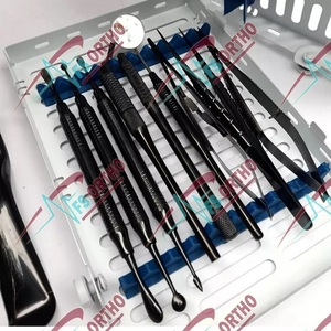 ชุดเครื่องมือผ่าตัดช่องปากขนาดเล็ก11ชิ้นเครื่องมือทันตกรรมเคลือบสีดำ - Product Image 3