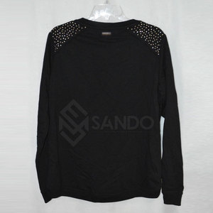 สเวตเชิ้ตมีรูระบายอากาศสำหรับผู้หญิงเสื้อสเวตเชิ้ตประดับพลอยเทียมขนาดใหญ่พิมพ์โลโก้ได้ตามต้องการ - Product Image 4