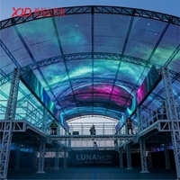 Écran LED ultra-lumineux à haute luminosité pour publicité commerciale extérieure, visible en plein jour, grand écran transparent