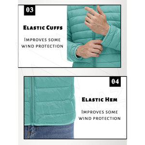 Custom Logo Quilted Winter Puffer <b>Jacket</b> Stand Collar High Street Style Windbreaker Bomber with <b>Light</b> Outdoor Features - Product Image 6