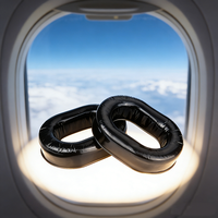 Coussinets d'oreille en silicone noir robustes et confortables pour casque d'aviation, accessoire étanche pour pilotes