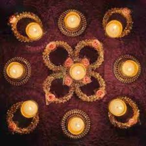 Festive Rangoli Tealight Holder Fleurs Artificielles Tea Lights pour Indian Festival Home Party Event Décorations en ligne à vendre - Product Image 6