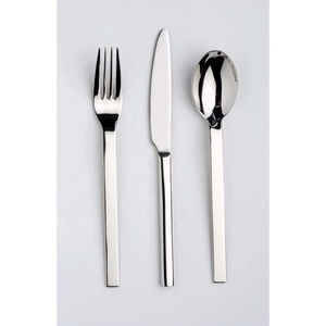 Ensemble de vaisselle de couverts en métal d'acier inoxydable de luxe avec le long manche conique rond poli d'or en métal en laiton - Product Image 2