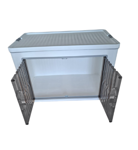 3 boîtes de rangement en plastique avec doubles portes et couvercle - 66x40,5x41cm, ensemble blanc - Product Image 2