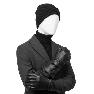 Gants en cuir uni de longueur de poignet pour l'hiver gants de mode de conduite chauds doublés de peau de mouton douce véritable pour hommes et femmes - Product Image 4