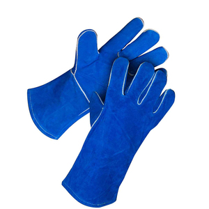 Guantes de soldadura Reforzados de cuero Partido de vaca Guantes para hornear resistentes al calor Guantes de soldadura de cuero partido De Vaca resistentes - Product Image 5