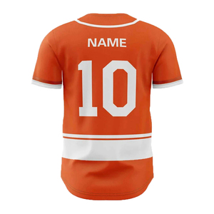 เสื้อเบสบอลแบบระบายอากาศสั่งทำพิเศษ คุณภาพสูง ผลิตจากโพลีเอสเตอร์ 100% พร้อมปักชื่อทีมและโลโก้ ดีไซน์เรียบง่ายแบบสองสี - Product Image 3
