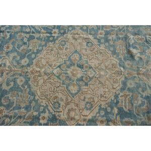 Alfombra Vintage Extra Grande de 7.1x10.1 pies, Alfombra Turca Azul Sólida - Product Image 5