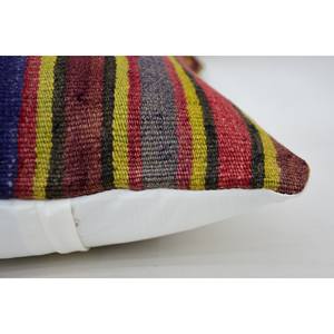 Cojín decorativo tejido de 16x24 pulgadas con patrón Vintage Multicolor Kantha Patchwork Wool - Product Image 4