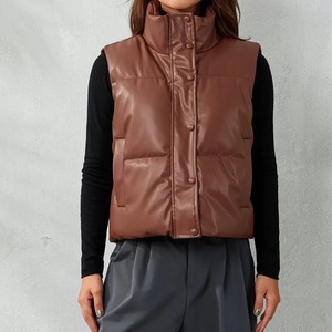 Chaleco acolchado de piel de oveja Bomber Regular Vintage de lujo para mujer, chaquetas Bomber de algodón transpirable, ropa de calle estampada para Otoño e Invierno - Product Image 5