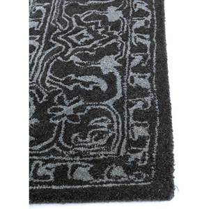 Tapis en laine tufté à la main Imara, gris et noir, motifs rectangulaires et rayés, pour la maison et les cadeaux, Tra-13337, tapis de chambre - Product Image 4