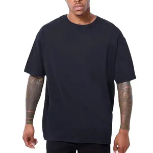 2024 도매 하이 퀄리티 슬로건 사용자 정의 편지 인쇄 퍼프 패턴 저지 250g 무거운 무게 오프 어깨 남성 남녀 공용 티셔츠