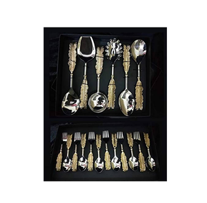 Nouvel arrivage de cuillères à salade en acier inoxydable ensemble de 2 pièces nouvellement design antique meilleurs cadeaux de mariage - Product Image 4