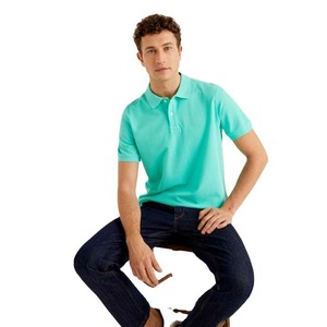 100% algodón polar manga corta hombres para camisa de calidad Premium sólido liso negocios Golf transpirable secado rápido personalizable - Product Image 4