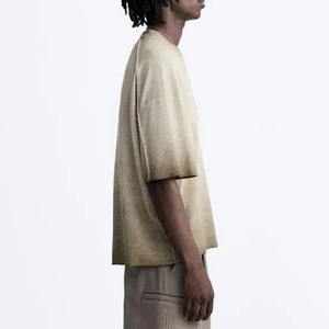 Nuevo diseño de moda, camiseta Sun Faded, ropa de calle, camiseta de gran tamaño, camiseta de lavado ácido personalizada para hombres - Product Image 5