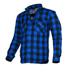 <b>Blue</b> black <b>flannel</b> <b>shirt</b> for daily wear with armored motorcycle <b>shirt</b> and CE-approved safety gear <b>shirt</b> for mens - Product Image 2