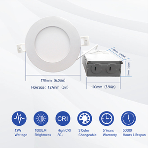 <span class=keywords><strong>Led</strong></span> canless Downlight Vòng IP54 ướt vị trí trong nhà Downlight 4 inch lõm <span class=keywords><strong>Led</strong></span> Slim Bảng điều chỉnh ánh sáng siêu mỏng <span class=keywords><strong>LED</strong></span> bảng điều chỉnh ánh sáng - Product Image 2