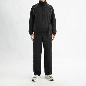 ชุดเสื้อกันลมน้ำหนักเบาสำหรับผู้ชาย, ชุดวอร์มน้ำหนักเบาเนื้อผ้าแห้งเร็วป้องกันแสงแดดและคอตั้งเคลือบ - Product Image 1