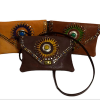 Portefeuille long de luxe pour femme Moroccan Soul, en cuir véritable tanné, avec fermeture éclair antivol, motif logo lettre MA Origin