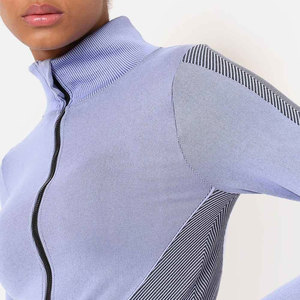 Women's <b>Summer</b> Training Base Layer <b>Top</b> Contour Fit Zip-Up Ribbed Knit Streetwear with Zip-Up Feature T-Shirts - Product Image 6