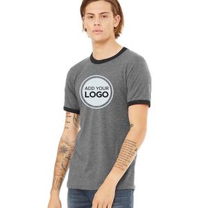 50% Algodón y fibra de bambú de gran tamaño Ring-Spun T Shirts Impresión digital 50% Polyester Ringer - Product Image 3