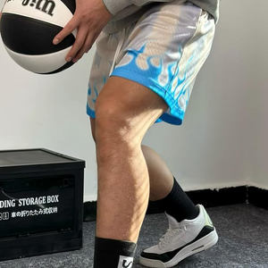 Short de course d'été pour hommes Pantalon court de jogging décontracté Motif de vague Couleur unie Cordon de serrage Loose Dry Gym Sports Shorts - Product Image 5