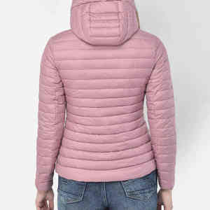 Veste matelassée légère rose clair pour femme, manteau d'hiver à capuche, coupe ajustée, vêtement d'extérieur matelassé, veste chaude décontractée pour femmes - Product Image 6