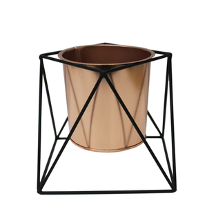 Recién llegado, maceta de Metal de hierro para decoración del hogar con soporte, maceta de Color negro brillante para suelo de jardín decorativo - Product Image 4