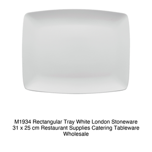 Plateau rectangulaire M1934 en grès blanc de Londres 31 x 25 cm – Fournitures de restauration, vaisselle de traiteur, vente en gros - Product Image 2