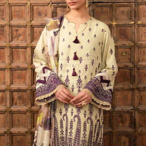 Ensemble de 3 pièces pour femmes, style pakistanais, en coton/polyester, pour l'hiver - Product Image 5