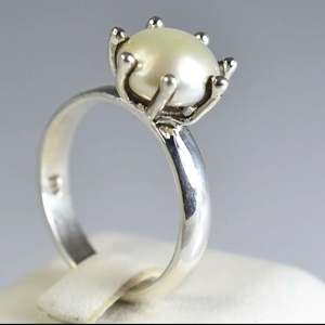 925 Sterling Silver Handmade Boho <b>Ring</b> Freshwater Pearl June Birthstone Jewelry Perfect Gift for Her Birthday or Anniversary - Product Image 5