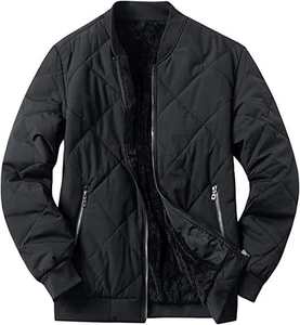 Blouson de bombardier uni décontracté à fermeture éclair pour hommes - Product Image 1